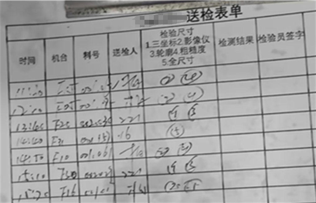 纸本送检表单 纸本送检表单